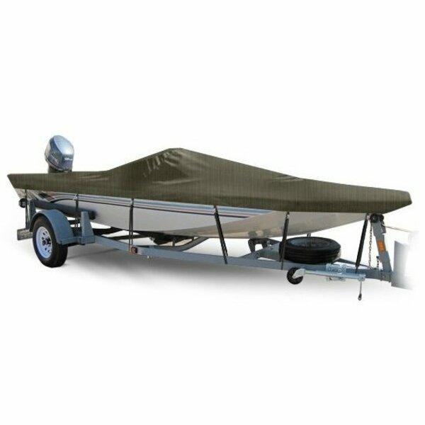 Eevelle Boat Cover ALUMINUM V JON Center Console Inboard Fits 29ft 6in L up to 120in W Khaki SCAVJCC29120-KHA